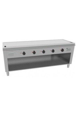 Plynová deska Teppanyak, 5 zón, šířka 2000 mm, otevřená podestavba