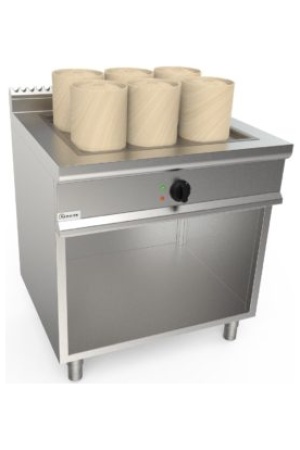 Napařovací zařízení elektrické, 55l, 7,0kW 400V, pro GN 2/1, šířka 800mm, skříňový modul otevřený